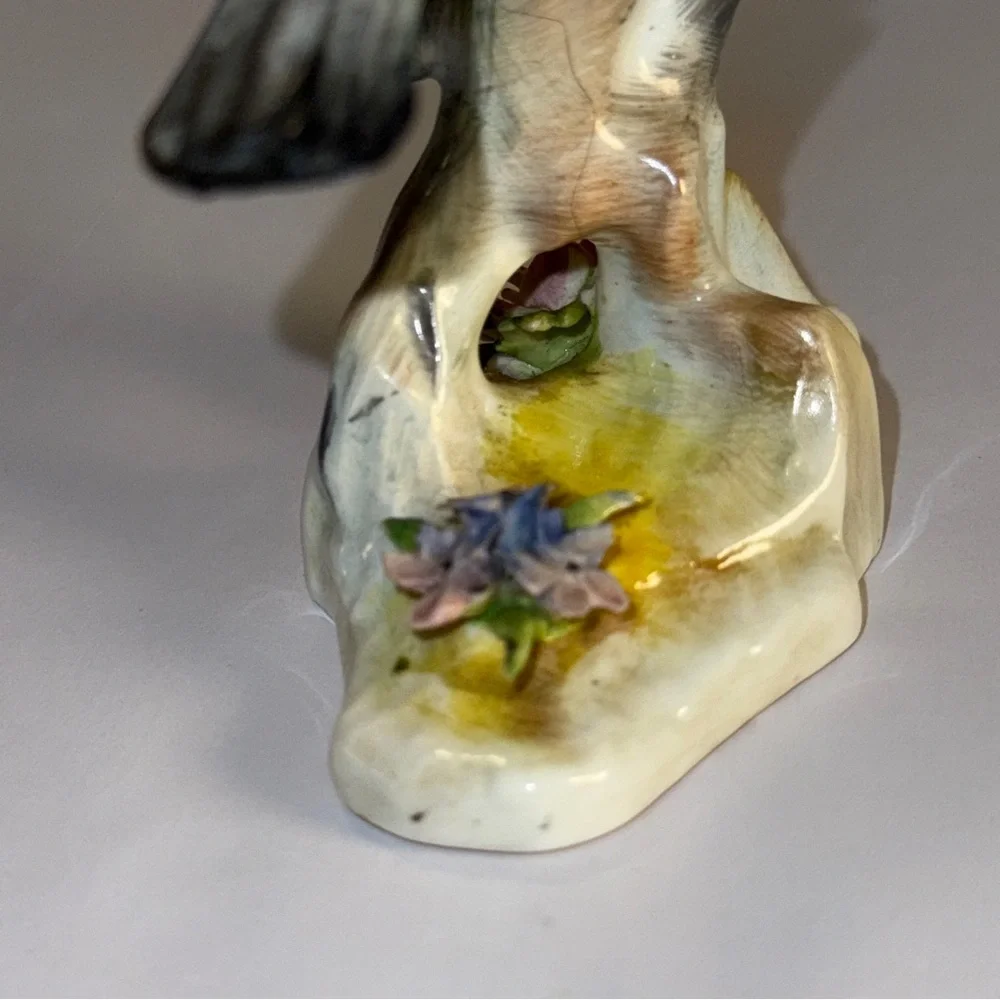 Vibrant Red and Brown Bird Perch Figurine